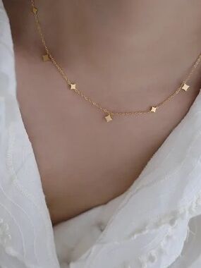 Delicate Gold Star Accent Necklace - Minimal Women's Jewelry
